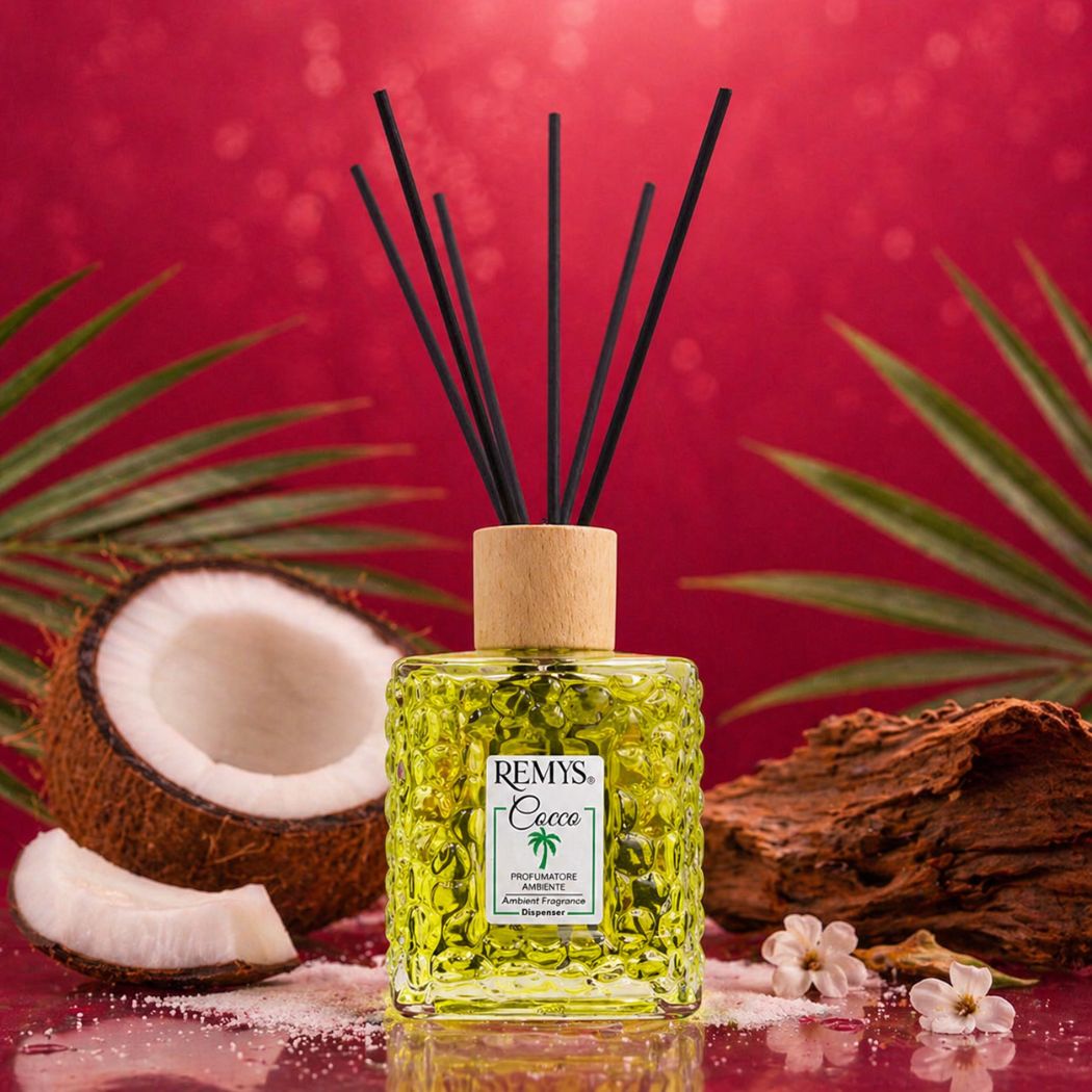 REMYS COCCO - Diffusore di Profumo per Ambiente con Bastoncini 250/500ml