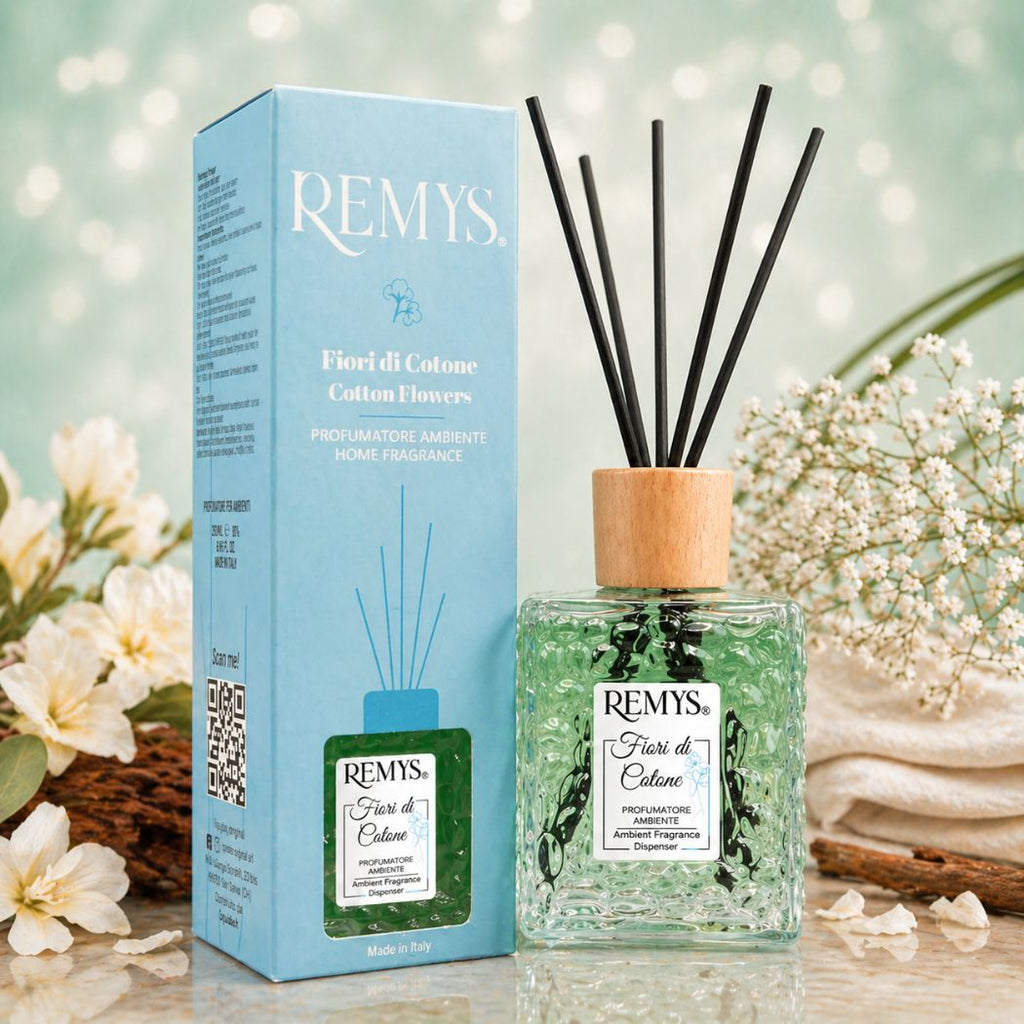 REMYS FIORI DI COTONE - Diffusore di Profumo per Ambiente con Bastoncini 250/500ml