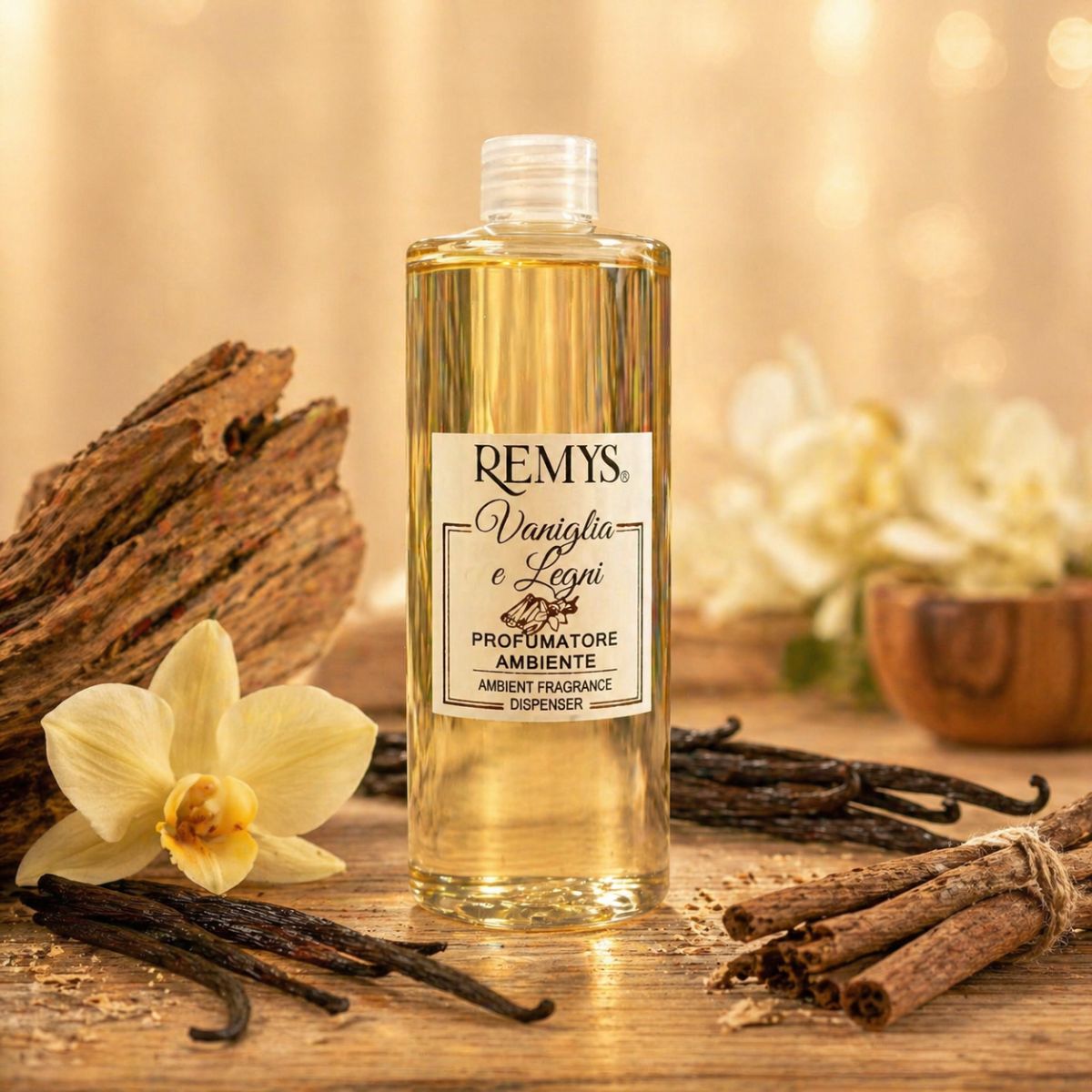 REMYS VANIGLIA & LEGNI RICARICA - Diffusore di Profumo per Ambiente 500ml