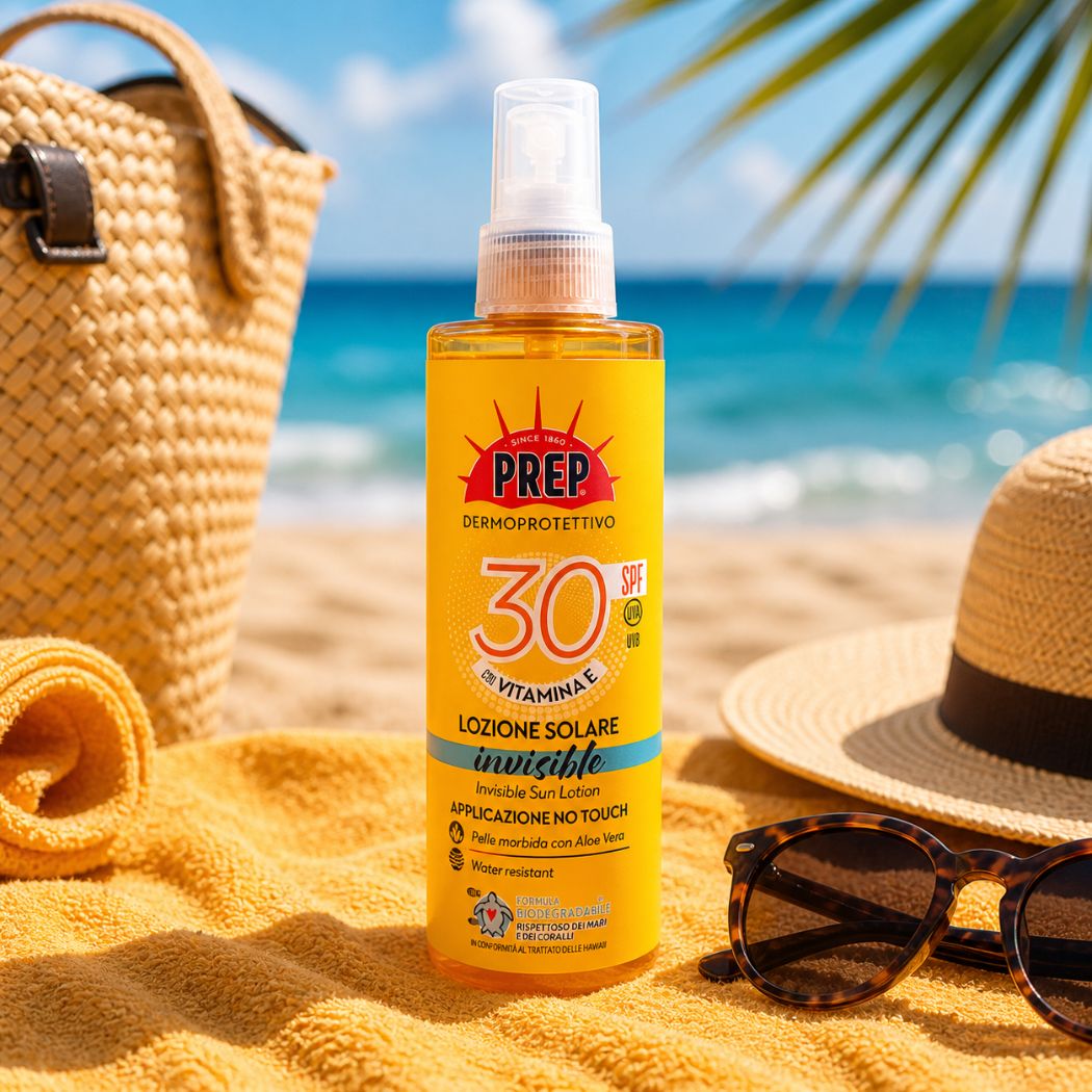 PREP LOZIONE SOLARE SPF30+INVISIBLE - Dermoprotettivo, con Vitamina E 175ml