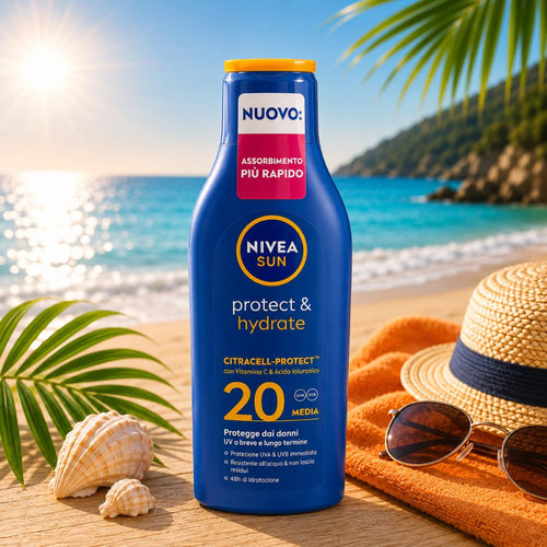 NIVEA SUN PROTECT & HYDRATE SPF 20 – Crema Solare Idratante 200ml - Liquidò