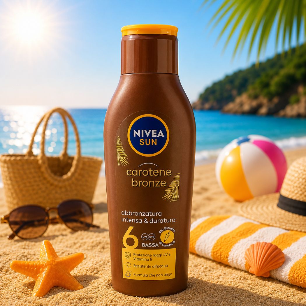 NIVEA SUN CAROTENE BRONZE LATTE SOLARE SPF 6 - Abbronzatura Intensa 200ml - Liquidò