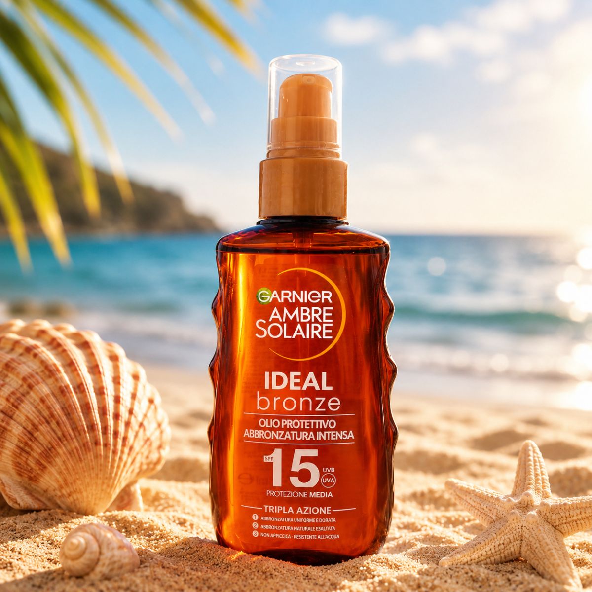 GARNIER AMBRE SOLAIRE IDEAL BRONZE OLIO PROTETTIVO SPF 15 - Abbronzatura Intensa 150ml - Liquidò