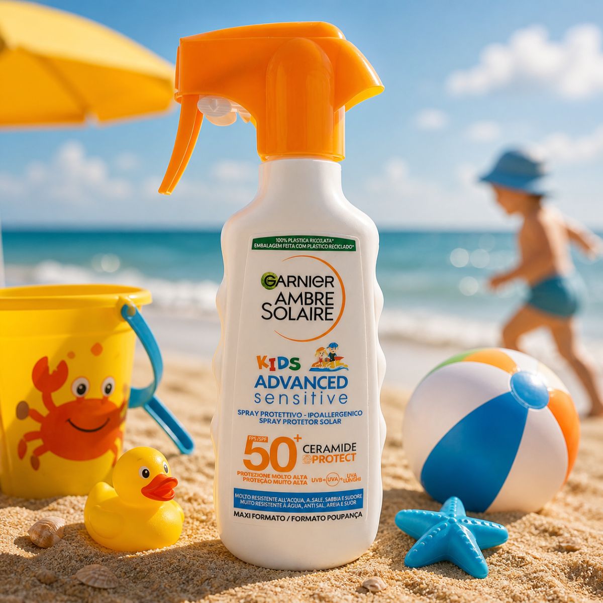 GARNIER AMBRE SOLAIRE SPRAY SOLARE KIDS ADVANCED SENSITIVE SPF50+ - Ceramide Protect 270ml - Liquidò