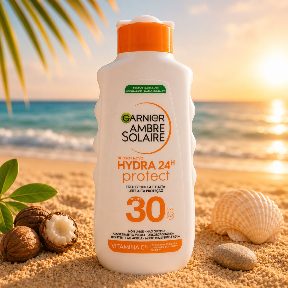 GARNIER AMBRE SOLAIRE LATTE SOLARE HYDRA 24H PROTECT SPF30 - Con Vitamina C 175ml - Liquidò