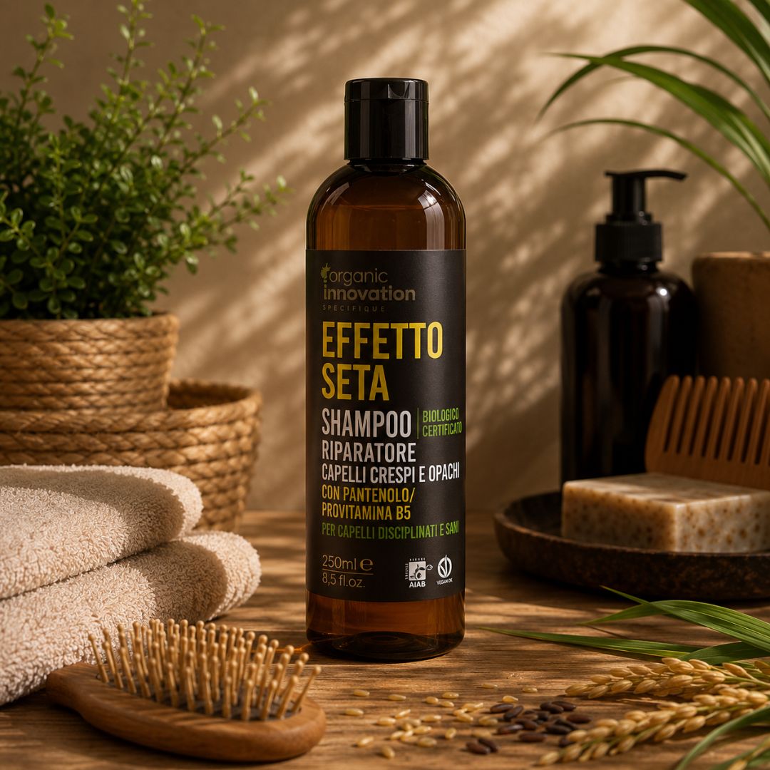 ORGANIC INNOVATION EFFETTO SETA SHAMPOO RIPARATORE – Capelli Crespi e Opachi 250ml - Liquidò
