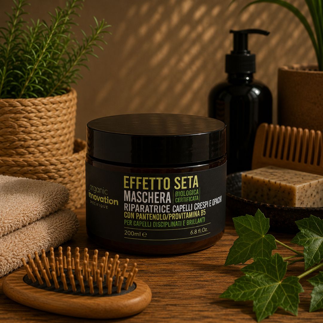 ORGANIC INNOVATION EFFETTO SETA MASCHERA RIPARATRICE – Capelli Crespi e Opachi 200ml - Liquidò