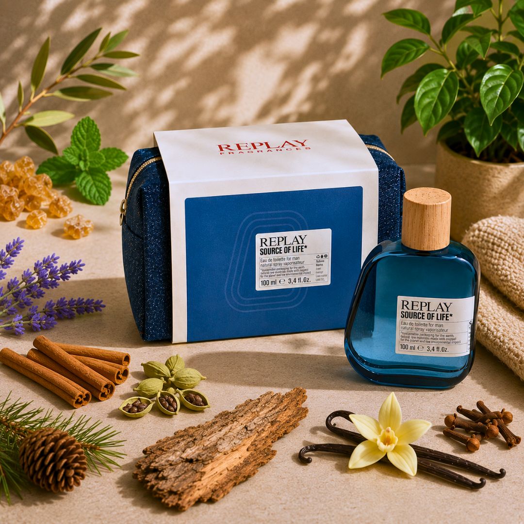 REPLAY SOURCE OF LIFE MAN - Set Regalo Uomo Eau De Toilette 30/100ml + Pochette Denim - Liquidò