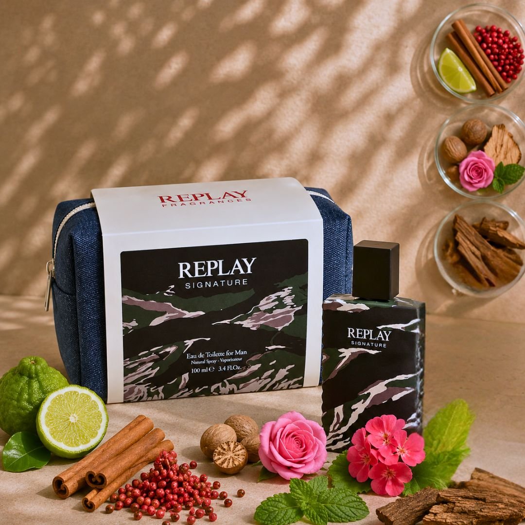 REPLAY SIGNATURE MAN - Set Regalo Uomo Eau De Toilette 30/100ml + Pochette Denim - Liquidò