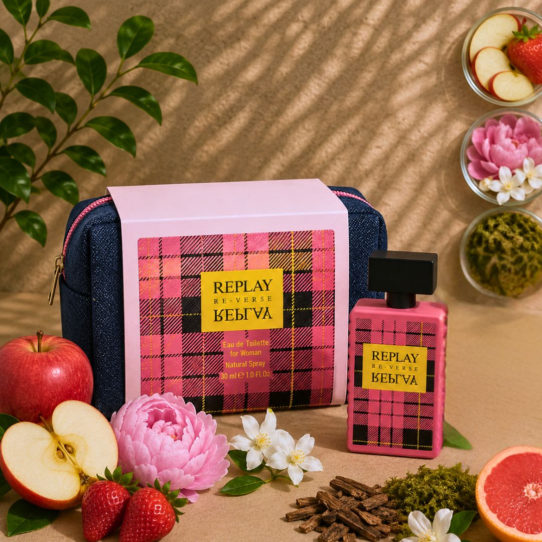 REPLAY RE-VERSE WOMAN - Set Regalo Donna Eau de Toilette 30ml + Pochette Denim