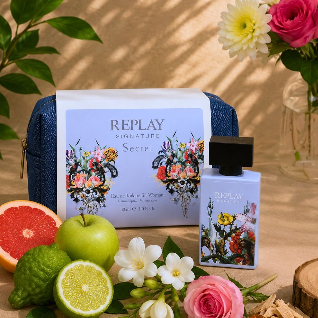 REPLAY SIGNATURE SECRET WOMAN - Set Regalo Donna Eau De Toilette 30/100ml + Pochette Denim - Liquidò