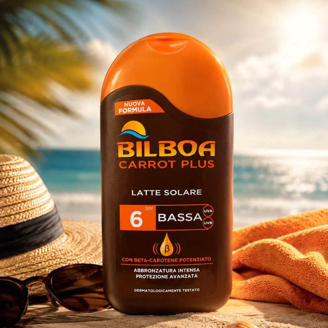 BILBOA CARROT PLUS LATTE SOLARE SPF6 - Con Beta - Carotene Potenziato 200ml - Liquidò