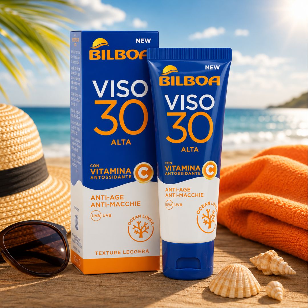 BILBOA CREMA VISO SPF30 - Con Vitamina C, Anti - Age, Anti - Macchie 50ml - Liquidò