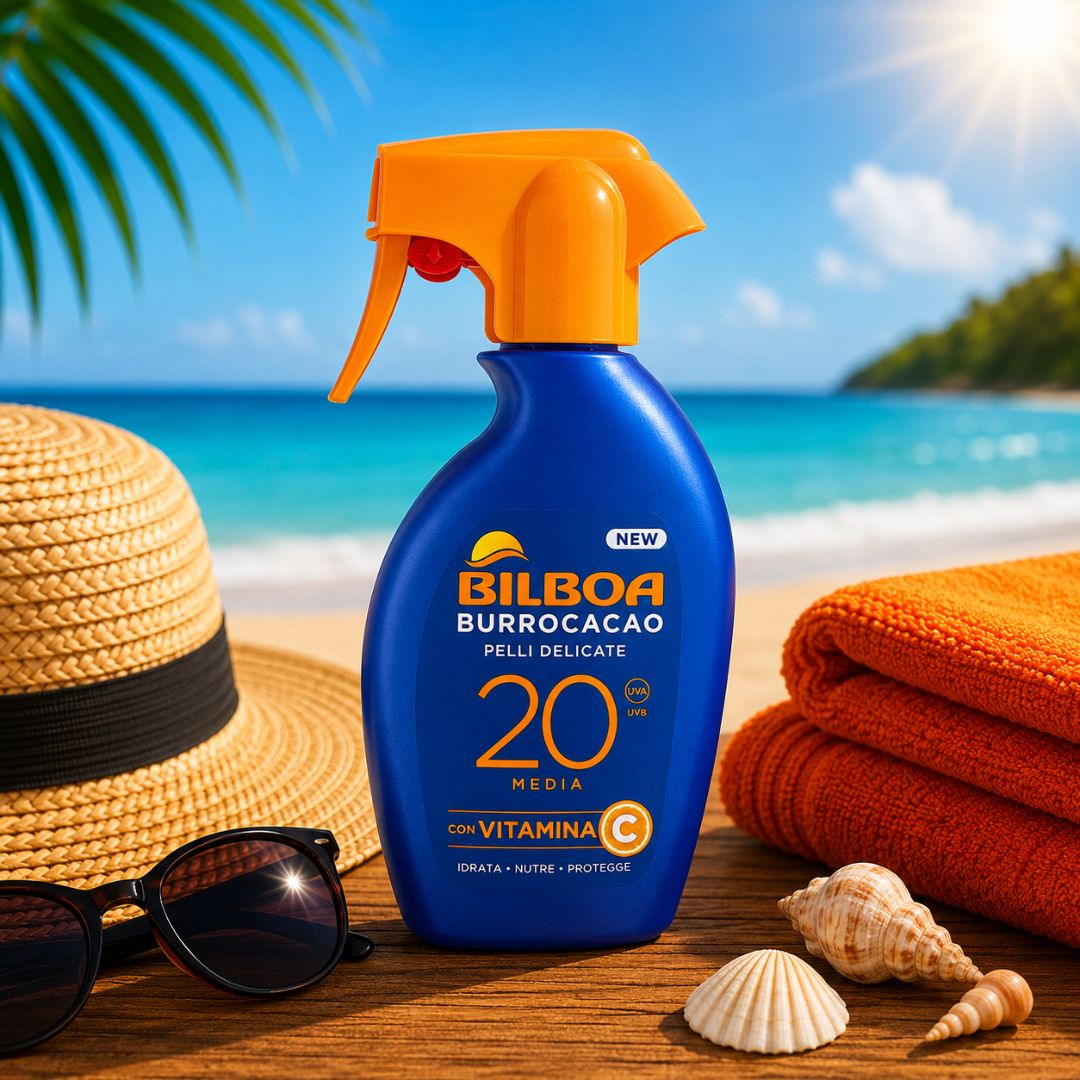 BILBOA BURROCACAO PELLI DELICATE TRIGGER SOLARE SPF 20 - Con Vitamina C 250ml - Liquidò