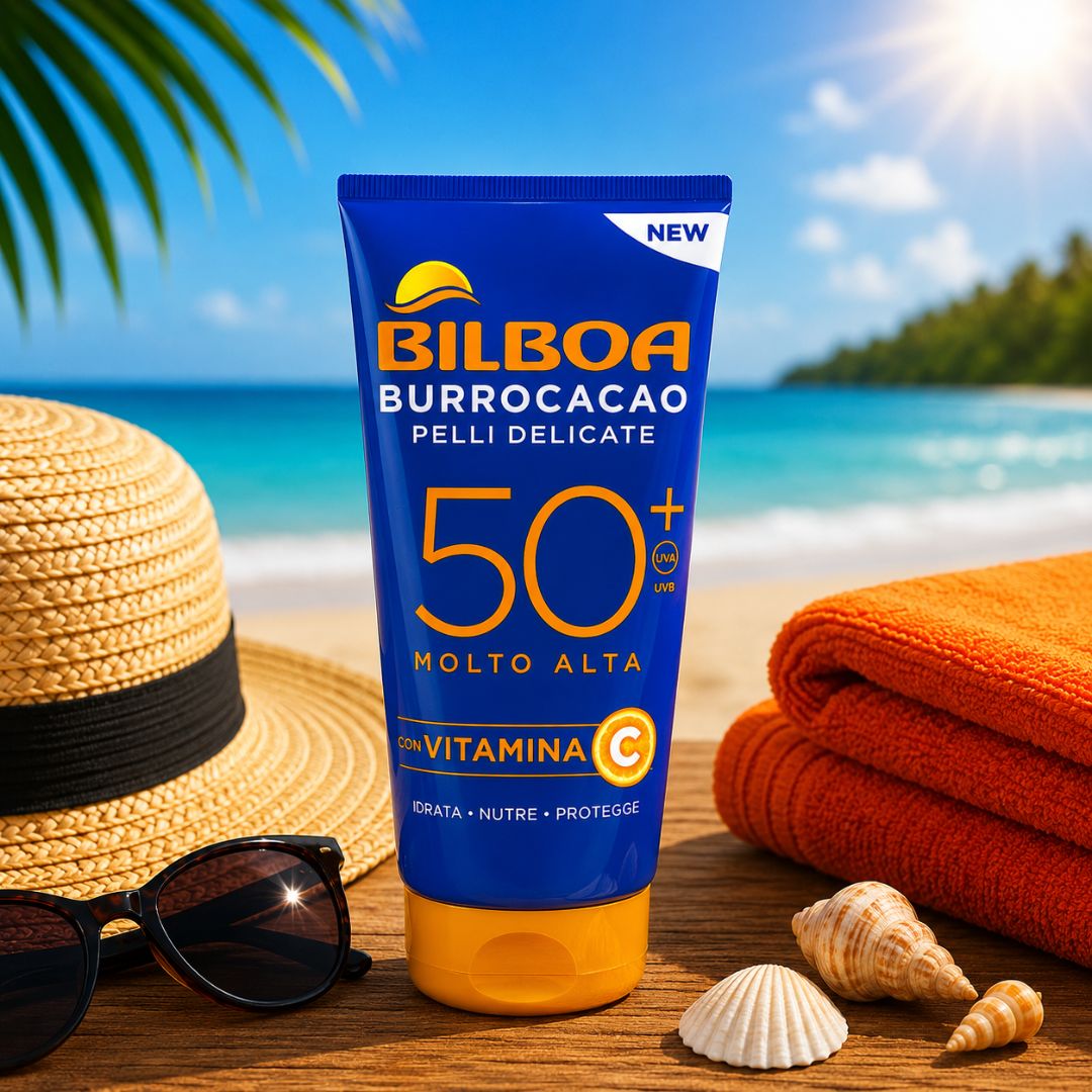 BILBOA BURROCACAO PELLI DELICATE CREMA SOLARE SPF50+ - Con Vitamina C 180ml - Liquidò