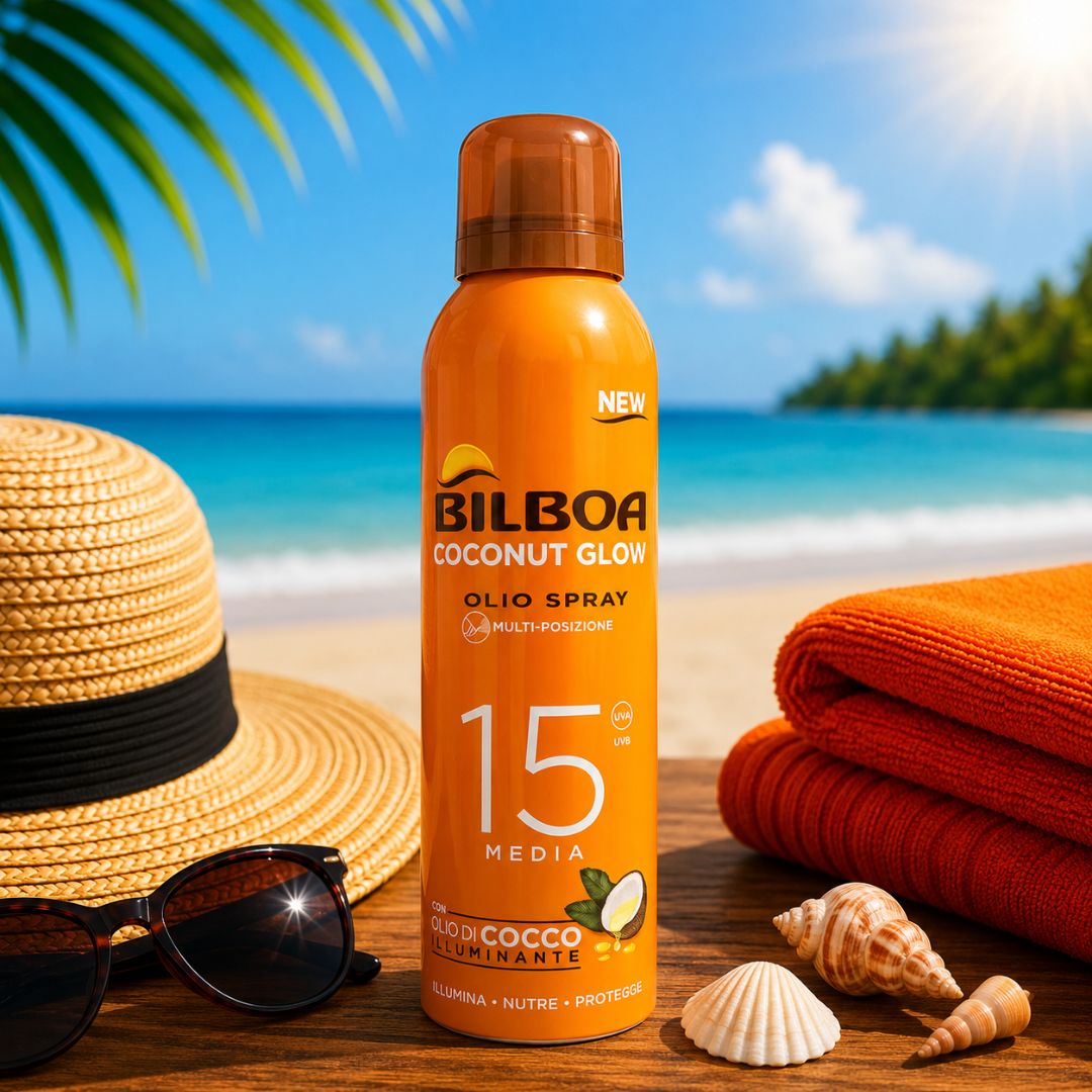 BILBOA COCONUT GLOW OLIO SPRAY SOLARE SPF 15 - Con Olio Di Cocco Illuminante 150ml - Liquidò