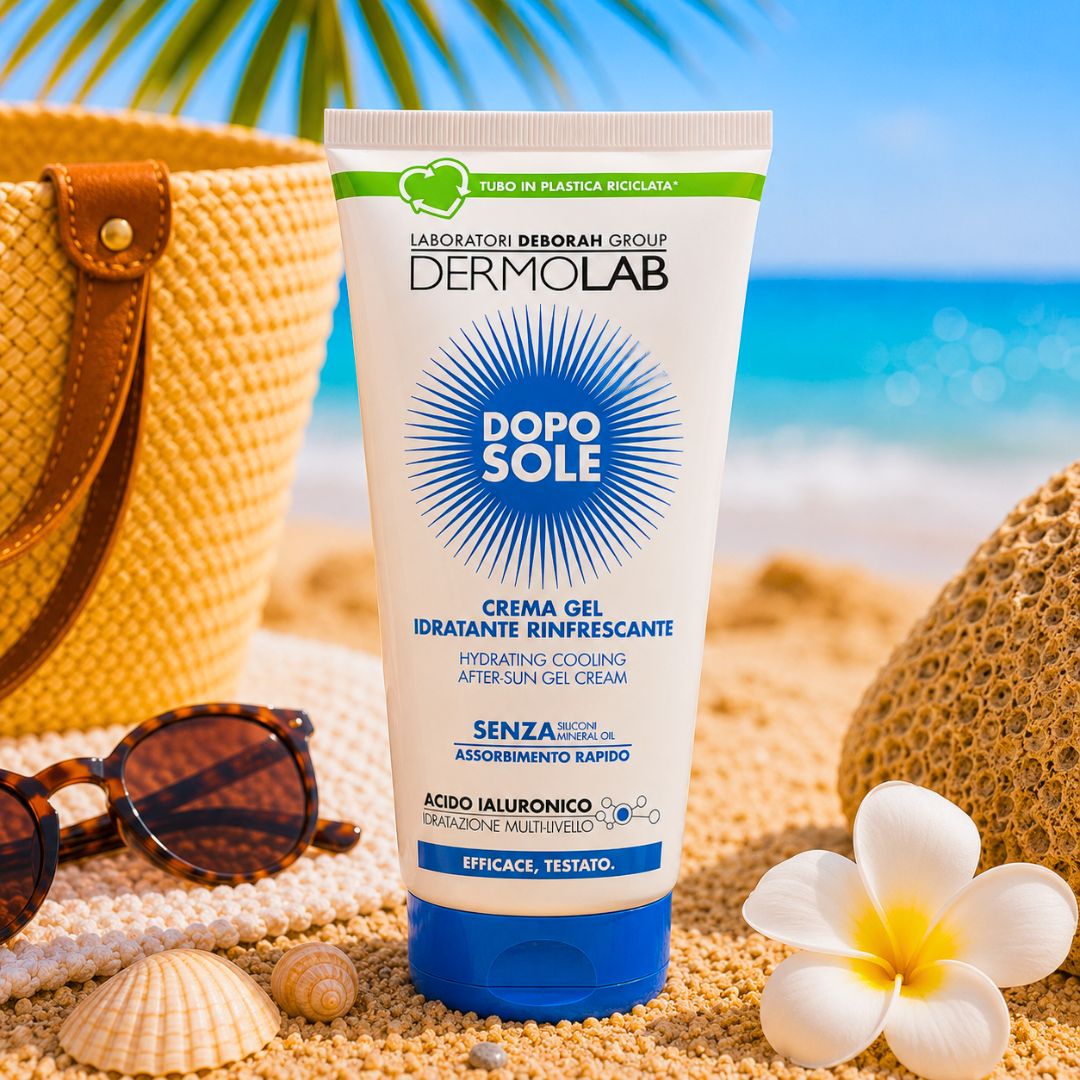 DERMOLAB DOPOSOLE CREMA GEL IDRATANTE E RINFRESCANTE - Con Acido Ialuronico 300ml - Liquidò