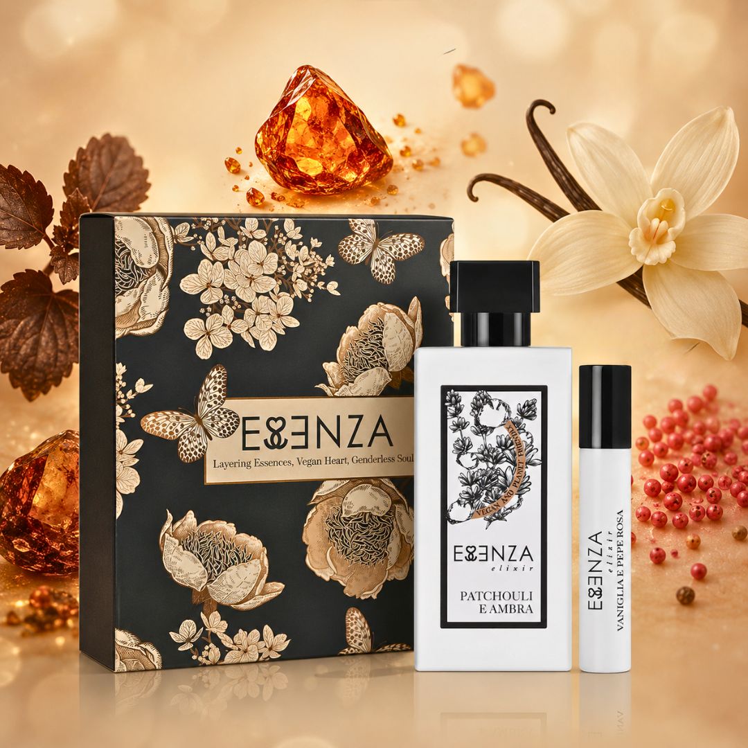 ESSENZA ELIXIR SET - Eau de Parfum 30ml Patchouli & Ambra + Eau de Parfum 10ml Vaniglia & Pepe Rosa
