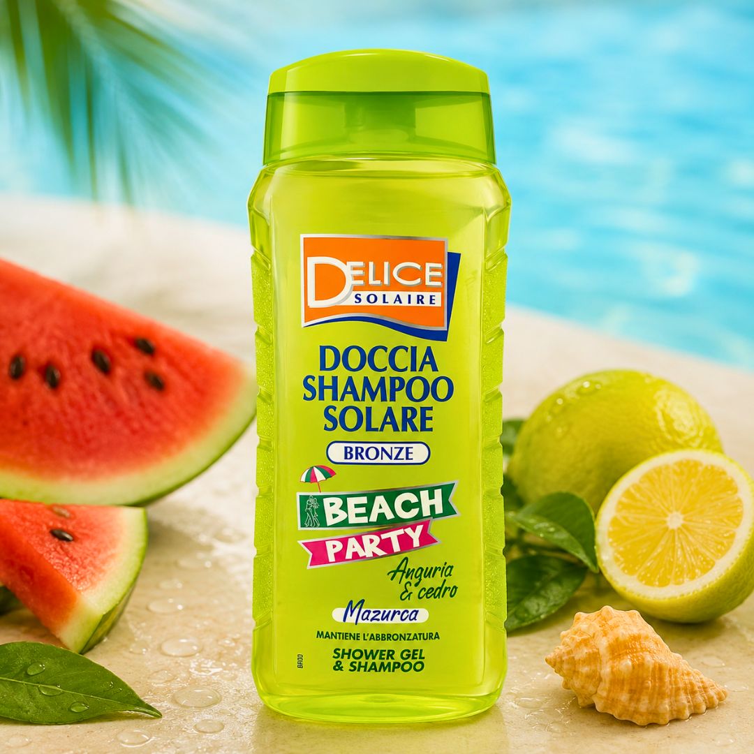 DELICE SOLAIRE BRONZE BEACH PARTY ANGURIA & CEDRO – Doccia Shampoo Solare Corpo & Capelli 300ml