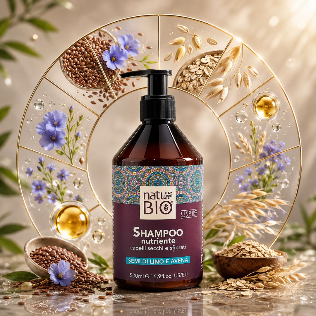 RENEE' BLANCHE NATUR BIO SHAMPOO NUTRIENTE - Semi Di Lino e Avena 500ml - Liquidò