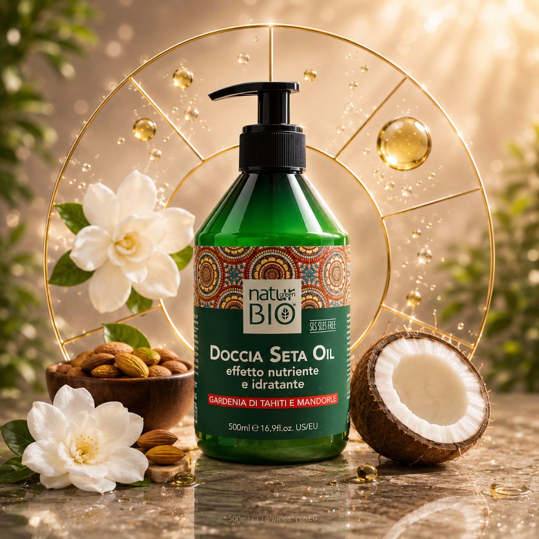 RENEE' BLANCHE NATUR BIO DOCCIA SETA OIL NUTRIENTE E IDRATANTE - Gardenia Di Tahiti e Mandorle - Liquidò