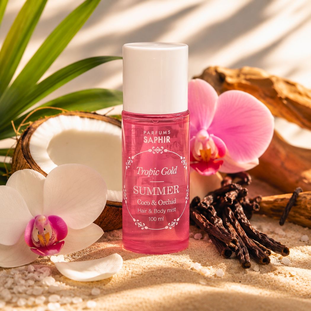 SAPHIR TROPIC GOLD SUMMER COCO & ORCHID - Hair & Body Mist 100ml - Liquidò