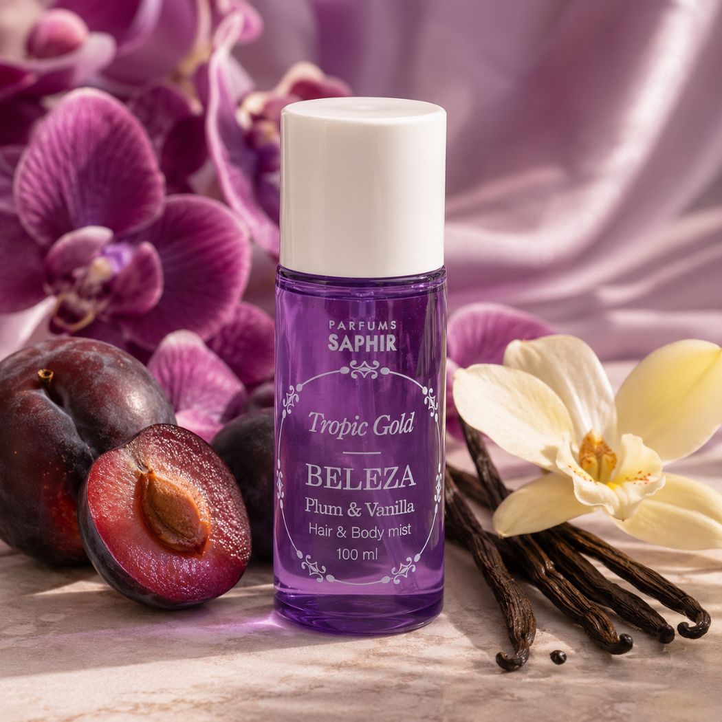SAPHIR TROPIC GOLD BELEZA PLUM & VANILLA - Hair & Body Mist 100ml - Liquidò