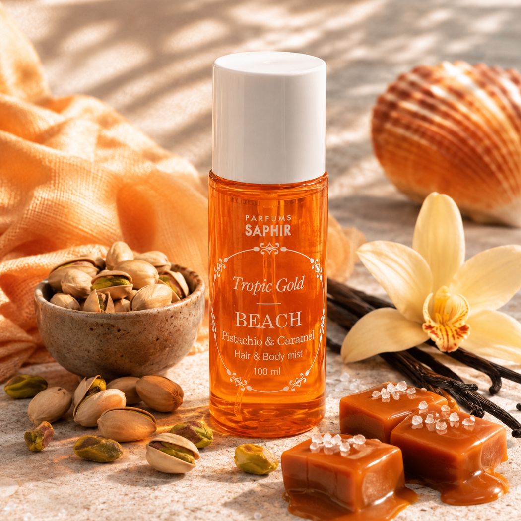 SAPHIR TROPIC GOLD BEACH PISTACHIO & CARAMEL - Hair & Body Mist 100ml - Liquidò