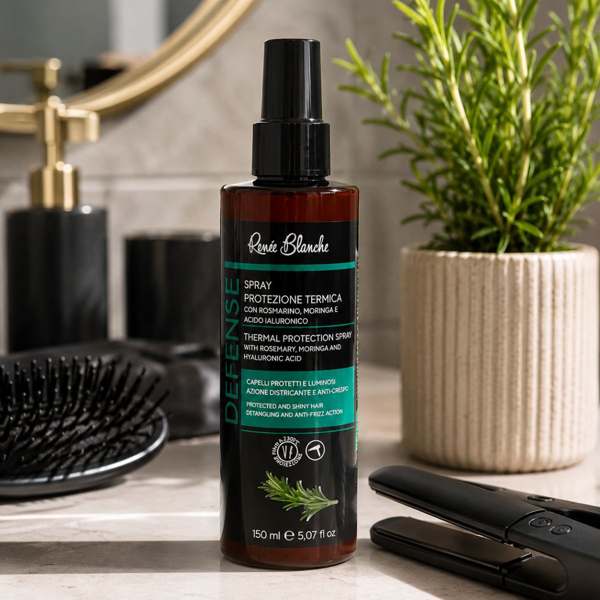 RENEE' BLANCHE SPRAY PROTEZIONE TERMICA AL ROSMARINO - Capelli Protetti e Luminosi 150ml - Liquidò