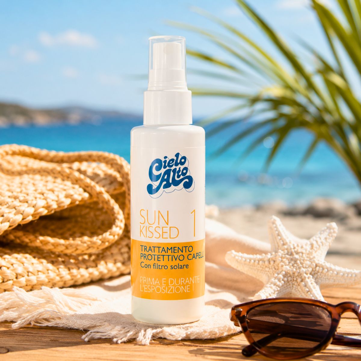 CIELO ALTO SUN KISSED 1 TRATTAMENTO PROTETTIVO CAPELLI - Prima e Durante L'Esposizione, Con Filtro Solare 150ml - Liquidò