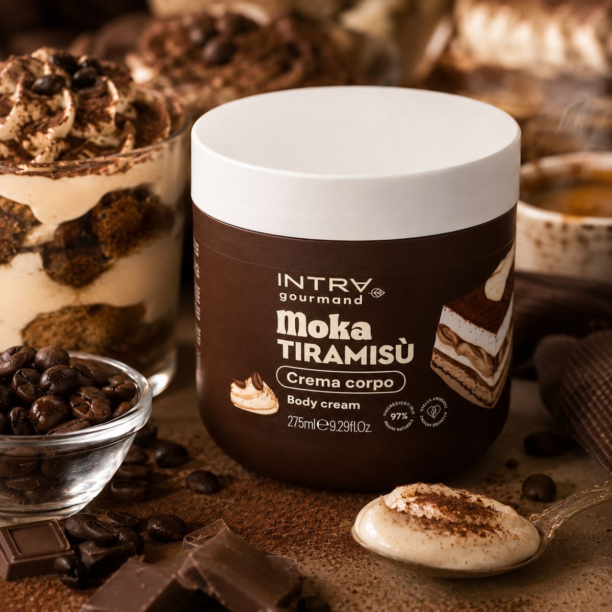 INTRA GOURMAND MOKA TIRAMISÙ CREMA CORPO - Body Cream 275ml - Liquidò