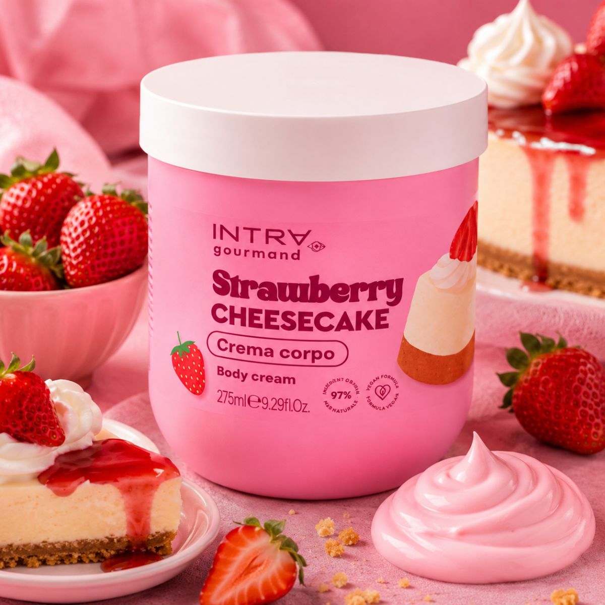 INTRA GOURMAND STRAWBERRY CHEESECAKE CREMA CORPO - Body Cream 275ml