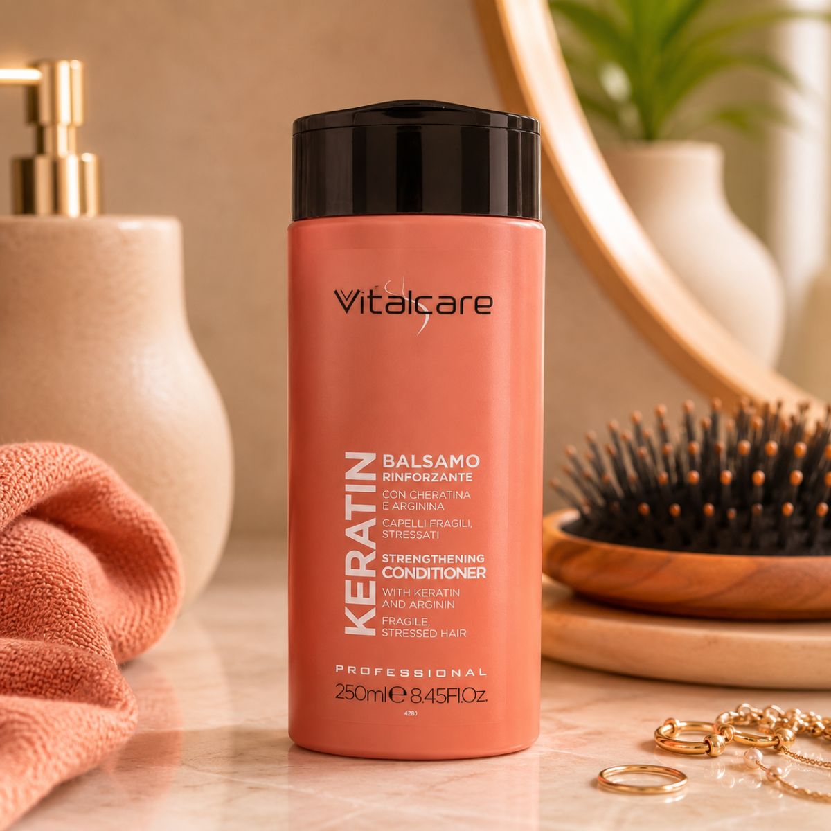VITALCARE PROFESSIONAL KERATIN BALSAMO RINFORZANTE - Con Cheratina e Arginina 250ml - Liquidò