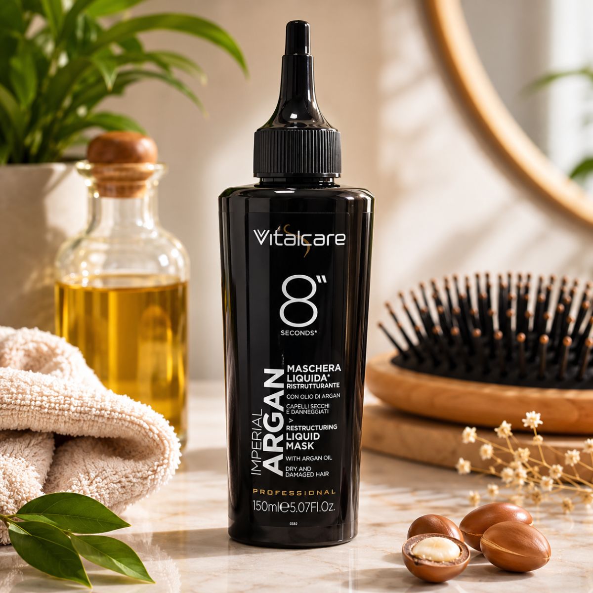 VITALCARE PROFESSIONAL IMPERIAL ARGAN 8 SECONDS MASCHERA LIQUIDA RISTRUTTURANTE - Con Olio Di Argan 150ml - Liquidò