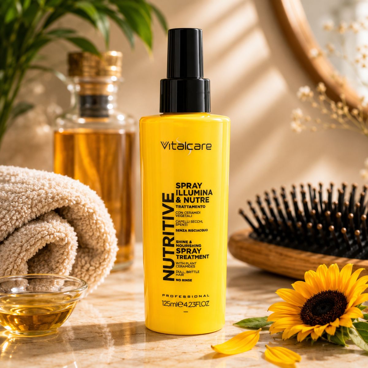 VITALCARE PROFESSIONAL NUTRITIVE SPRAY ILLUMINA & NUTRE TRATTAMENTO - Con Ceramidi Vegetali 125ml - Liquidò