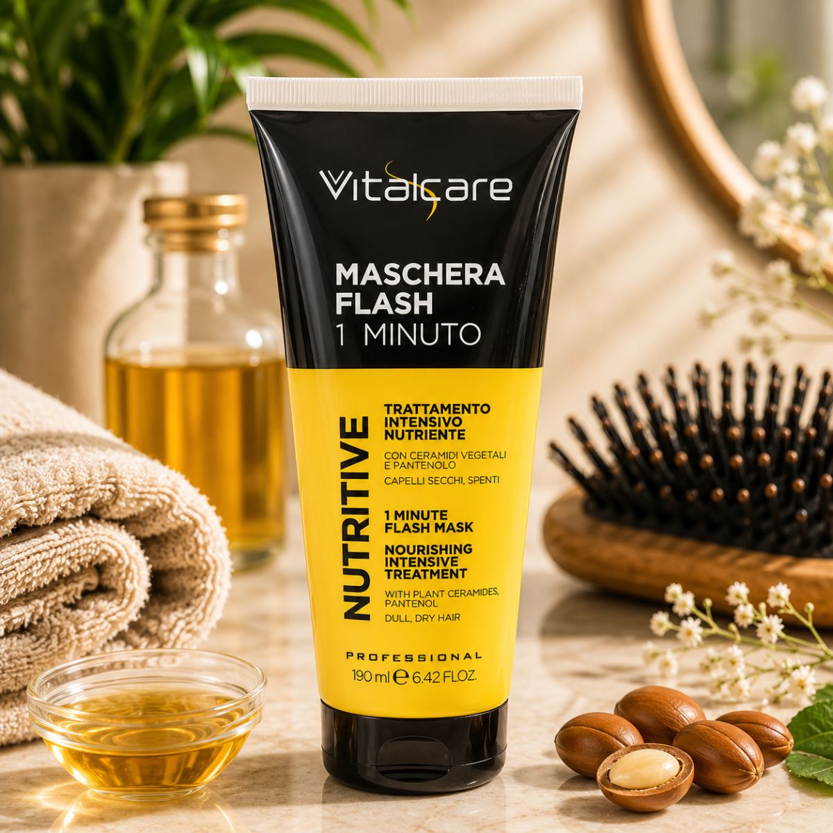 VITALCARE PROFESSIONAL NUTRITIVE TRATTAMENTO MASCHERA FLASH 1 MINUTO - Con Ceramidi Vegetali 190ml - Liquidò