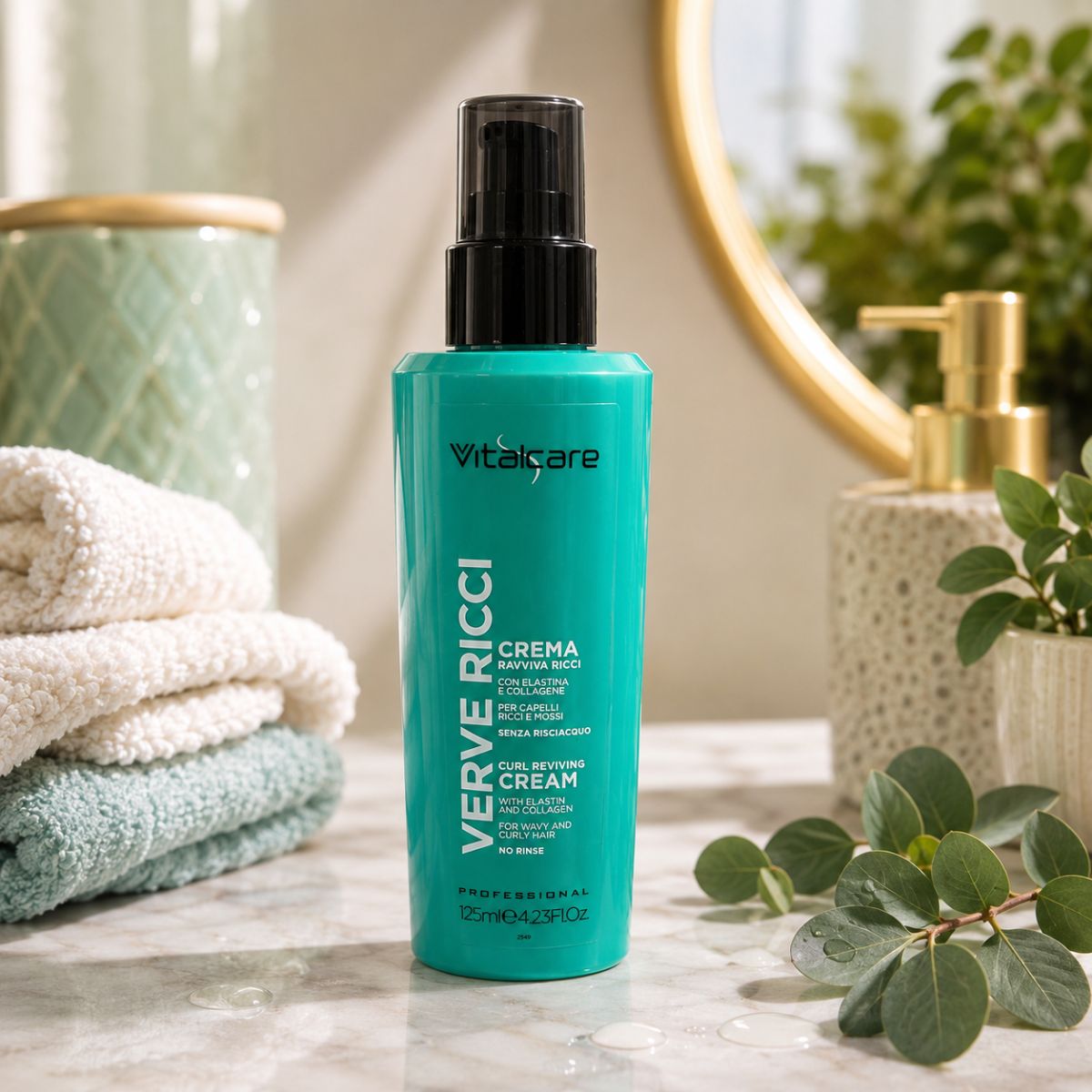 VITALCARE PROFESSIONAL VERVE RICCI CREMA RAVVIVA RICCI - Con Elastina e Collagene 125ml - Liquidò
