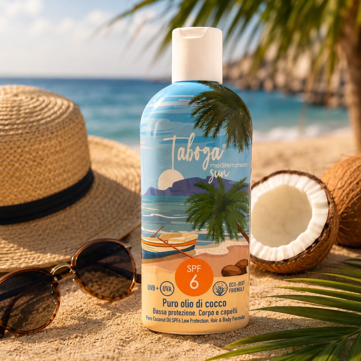 TABOGA MEDITERRANEAN SUN PURO OLIO DI COCCO SPF6 - Bassa Protezione Corpo & Capelli 200ml