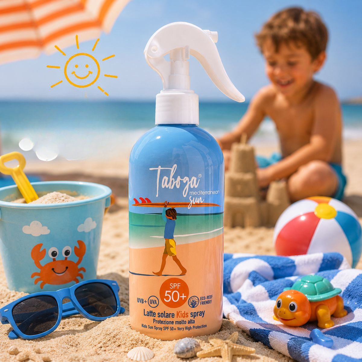 TABOGA MEDITERRANEAN SUN LATTE SOLARE BAMBINI TRIGGER SPRAY SPF50+ - Alta Protezione 250ml