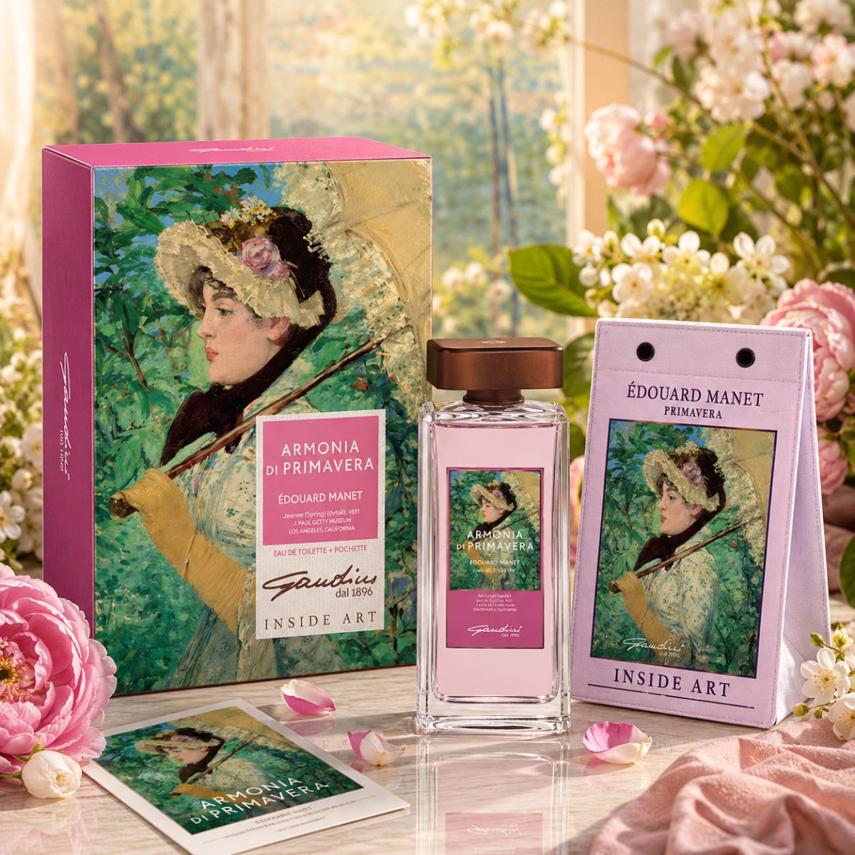 GANDINl INSIDE ART COFANETTO REGALO - Spring Harmony Édouard Manet Eau de Toilette Unisex 100ml + Pochette