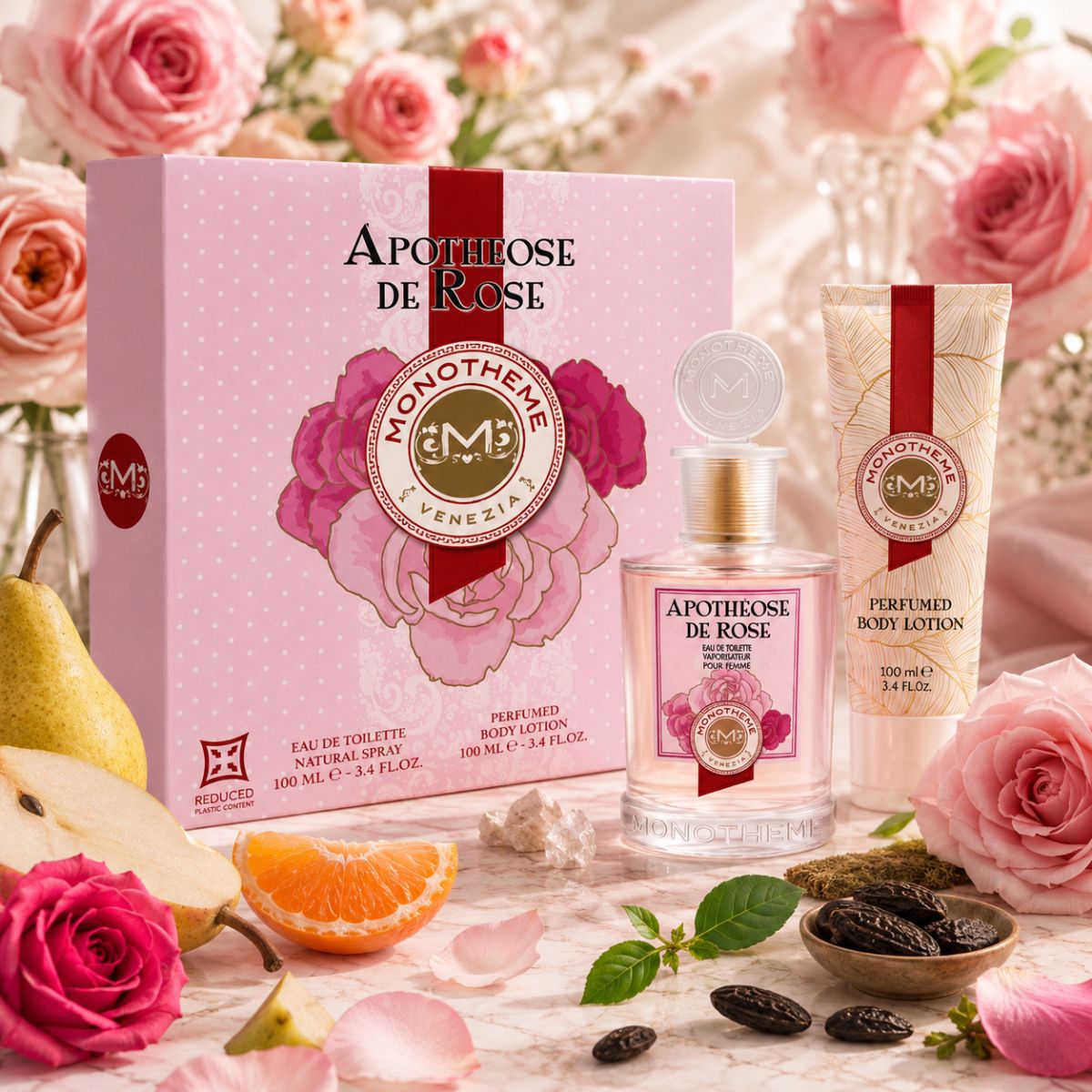 MONOTHEME VENEZIA APOTHEOSE DE ROSE COFANETTO REGALO - Eau de Toilette 100 ml + Body Lotion 100ml - Liquidò