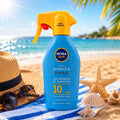 NIVEA SUN PROTECT & BRONZE SPRAY SOLARE SPF10 - Con Attivatore Di Melatonina e Resistente All'acqua 300ml - Liquidò