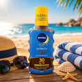 NIVEA SUN PROTECT & BRONZE SPRAY OLIO SOLARE ABBRONZANTE SPF30 - Resistente All'acqua 200ml - Liquidò