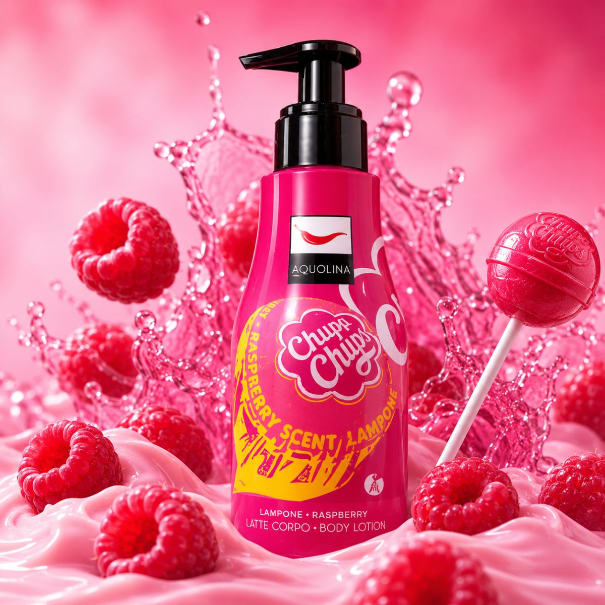 AQUOLINA CHUPA CHUPS LATTE CORPO LAMPONE - 250ml