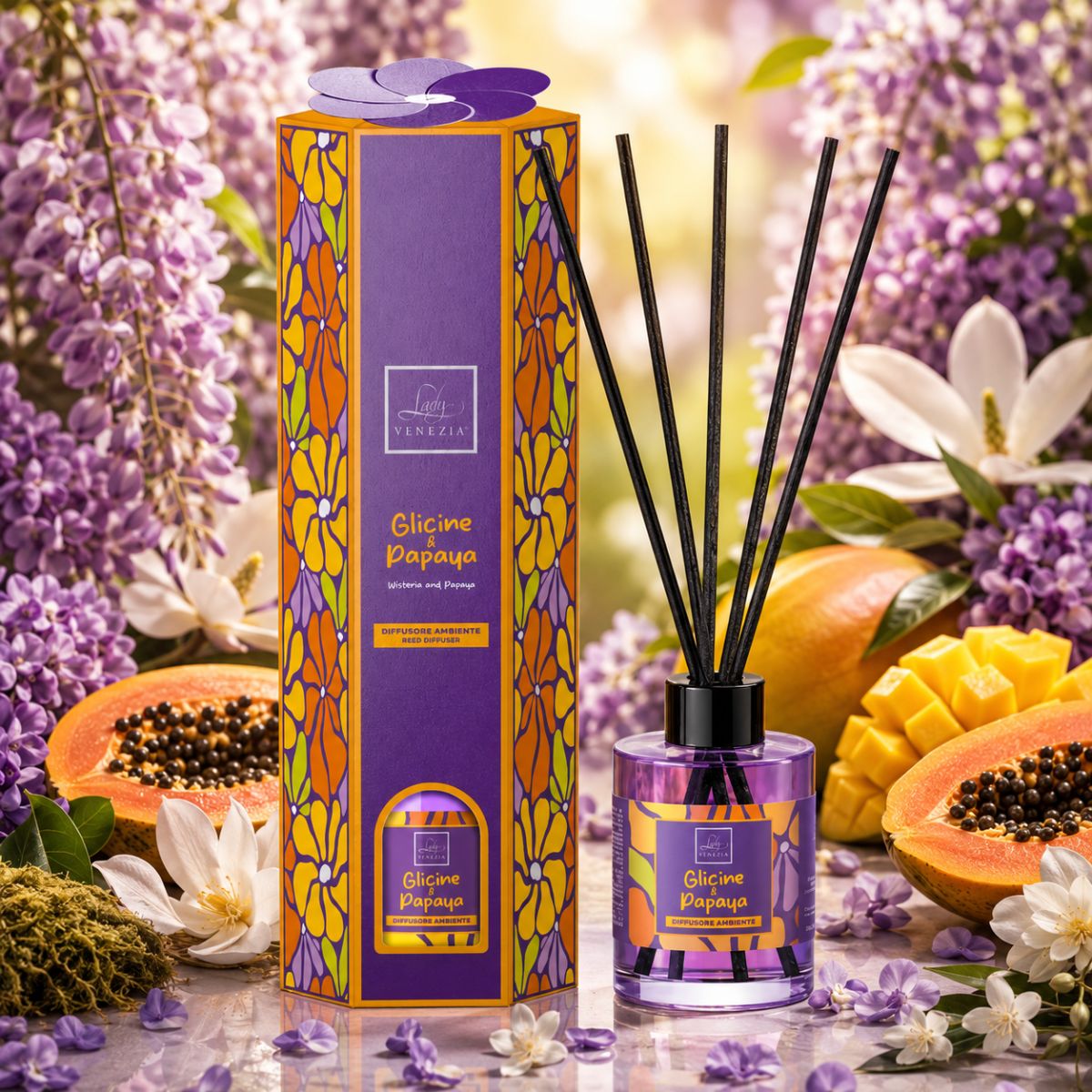 LADY VENEZIA BLOOM DIFFUSORE AMBIENTE - Glicine & Papaya 140ml