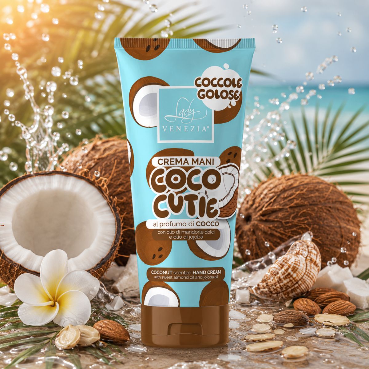LADY VENEZIA COCCOLE GOLOSE CREMA MANI COCO CUTIE - Al Profumo Di Cocco, Con Olio Di Mandorle e Jojoba 100ml