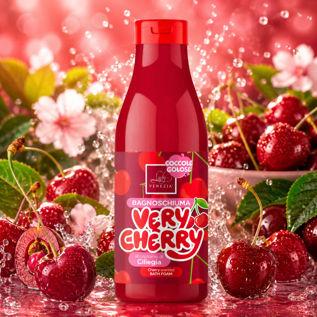 LADY VENEZIA COCCOLE GOLOSE BAGNOSCHIUMA VERY CHERRY - Al Profumo Di Ciliegia 500ml