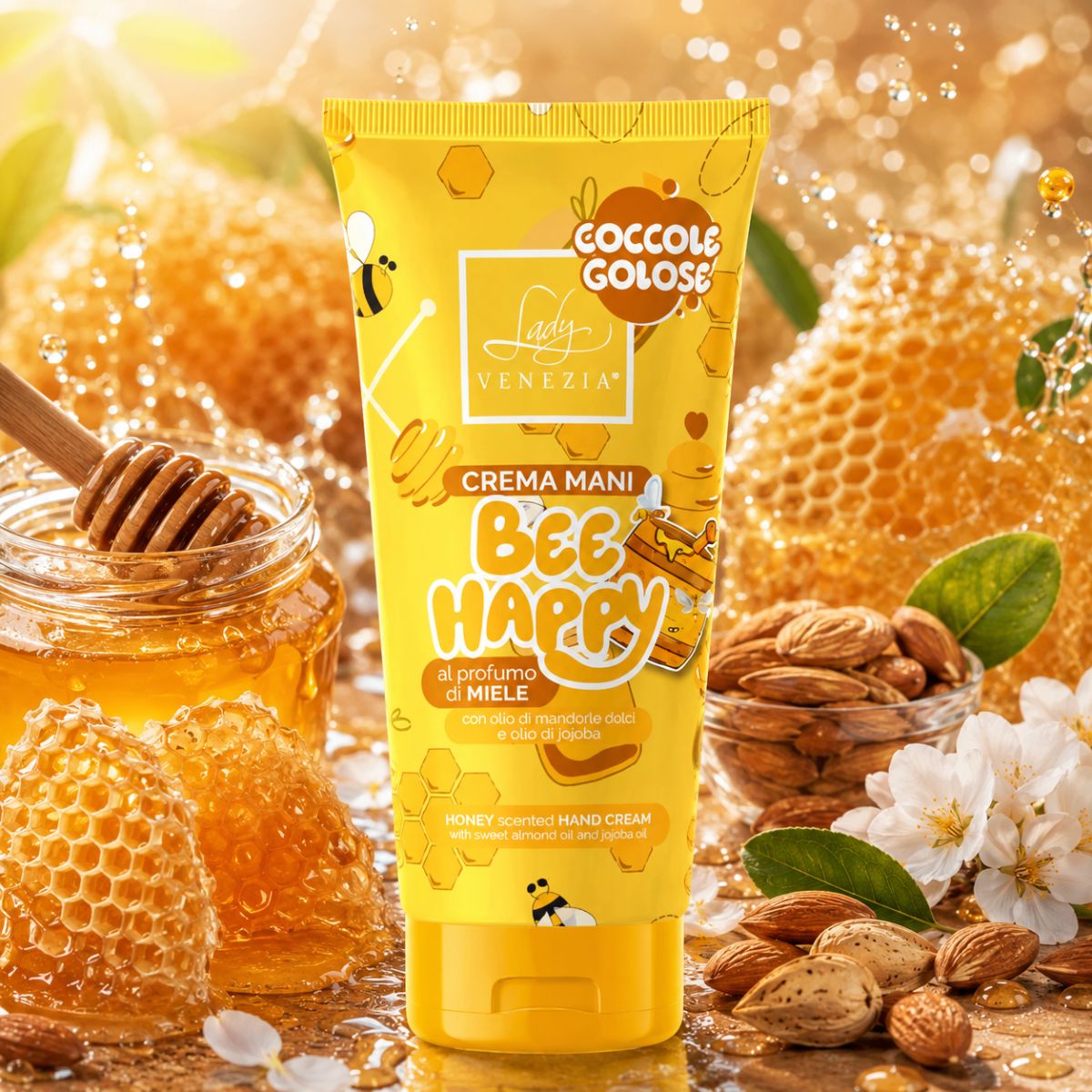 LADY VENEZIA COCCOLE GOLOSE CREMA CORPO BEE HAPPY - Al Profumo Di Miele, Con Olio Di Mandorle Dolci 200ml