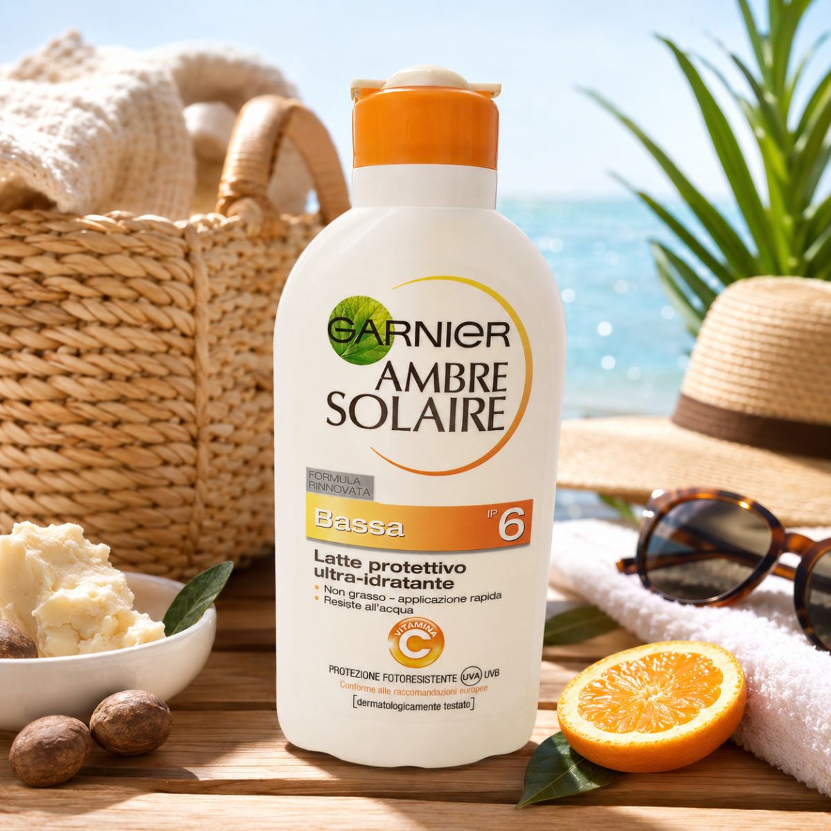 GARNIER AMBRE SOLAIRE LATTE PROTETTIVO ULTRA-IDRATANTE SPF 6 - Con Vitamina C 200ml