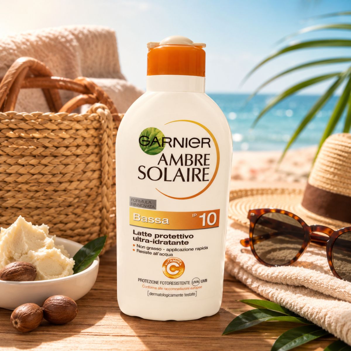 GARNIER AMBRE SOLAIRE LATTE PROTETTIVO ULTRA-IDRATANTE SPF 10 - Con Vitamina C 200ml